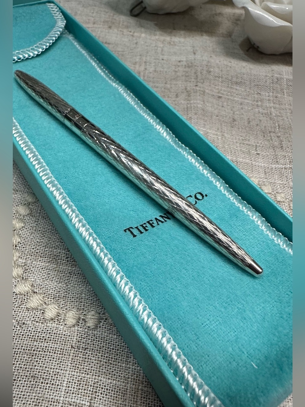 TIFFANY&CO SILVER PEN HTF UNISEX EXCELLENT VINTAGE NOS CONDITION 100%AUTHENTIC